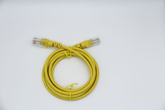 Yellow Cat5E Ethernet Patch Cable UTP 24AWG CCA High Speed Transmission Cable